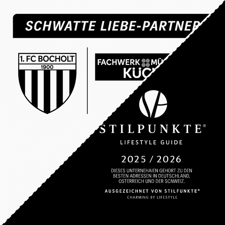 Partnerschaft: Logo links 1FC Bocholt, Rechts davon Logo Stilpunkte
